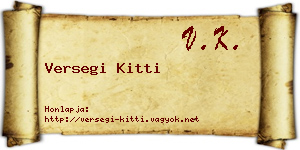 Versegi Kitti névjegykártya